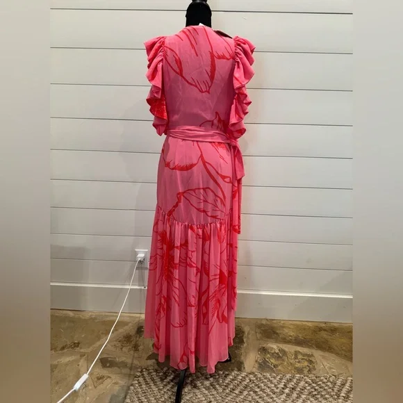 Hutch Beck Chiffon Floral Wrap Maxi Dress NWT Size XS - Picture 8 of 16